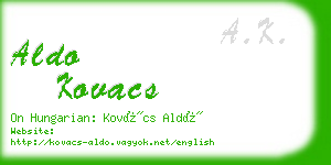 aldo kovacs business card